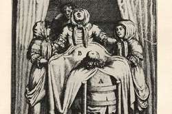 A man-midwife and a 'modesty blanket' c.1681